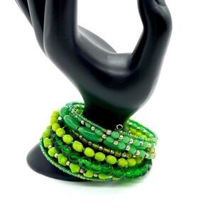 Boho Mixed Beads Coil Bracelet